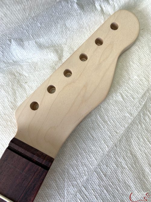 T-Style Replacement Neck / 2 pc. Maple & Indian Rosewood / Pearloid Dots / Chunky C (#GIN-3313) - Image 3