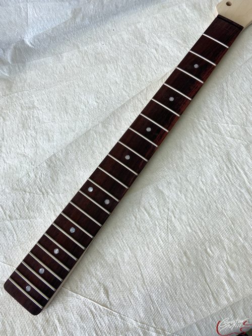 T-Style Replacement Neck / 2 pc. Maple & Indian Rosewood / Pearloid Dots / Chunky C (#GIN-3313) - Image 4