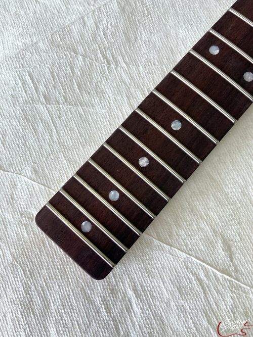 T-Style Replacement Neck / 2 pc. Maple & Indian Rosewood / Pearloid Dots / Chunky C (#GIN-3313) - Image 5