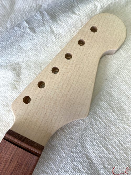 S-Style Replacement Neck / 2 pc. 1/4 Sawn Maple & Madagascar Rosewood / Classic C (#GIN-3314) - Image 3
