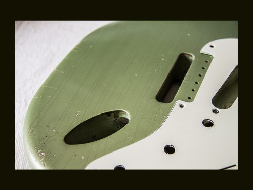S-Style Body / Alder / 4 lbs. 0 oz. / Nitrocellulose 'Avocado Mist' / Light Relic (#GIN-3330) - Image 3
