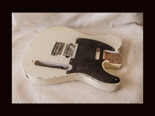 T-Style Body / Alder / 4 lbs. 8 oz. / Nitrocellulose 'Olympic White' / Med. Relic (#GIN-3358)