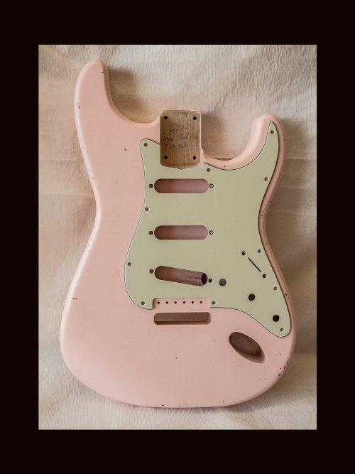 S-Style Body / Ultra Light Alder / 3 lbs. 12 oz. / Nitrocellulose 'Shell Pink' / Light Relic (#GIN-3354) - Image 2