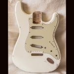 S-Style Body / Ultra Light Swamp Ash / 3 lbs. 11 oz. / Nitrocellulose 'Olympic White'/ Lite - Med. Relic (#GIN-3355)