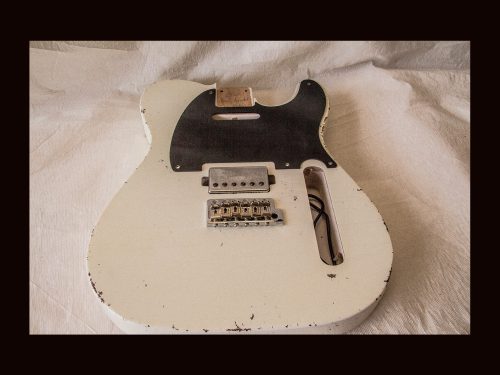 T-Style Body / Alder / 4 lbs. 8 oz. / Nitrocellulose 'Olympic White' / Med. Relic (#GIN-3358) - Image 3