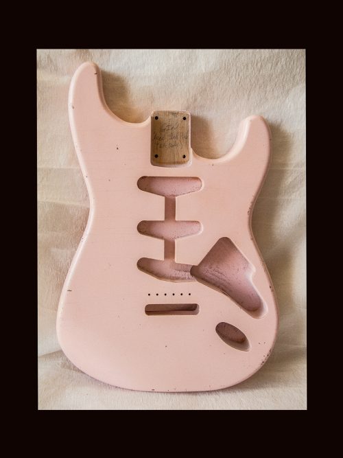 S-Style Body / Ultra Light Alder / 3 lbs. 12 oz. / Nitrocellulose 'Shell Pink' / Light Relic (#GIN-3354) - Image 4