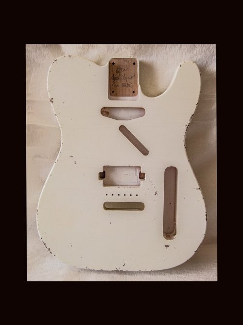 T-Style Body / Alder / 4 lbs. 8 oz. / Nitrocellulose 'Olympic White' / Med. Relic (#GIN-3358) - Image 4