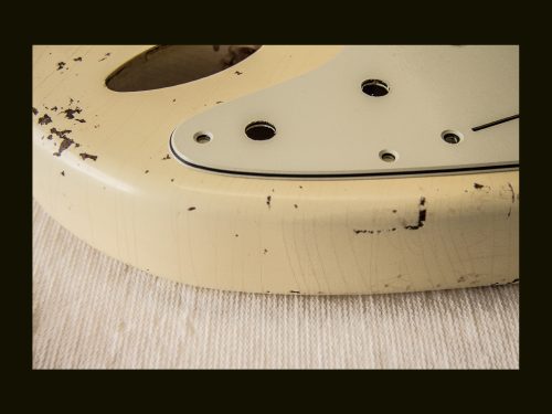 S-Style Body - HT/ Alder / 4 lbs. 2 oz. / Nitrocellulose 'Aged Olympic White' / Med-Hvy. Relic (#GIN-3349) - Image 4