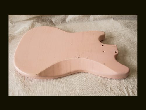 Stang-Style Body / Ultra Light Alder / 3 lbs. 13 oz. / Nitrocellulose "Shell Pink" / Light-Med Relic (#GIN-3344) - Image 2