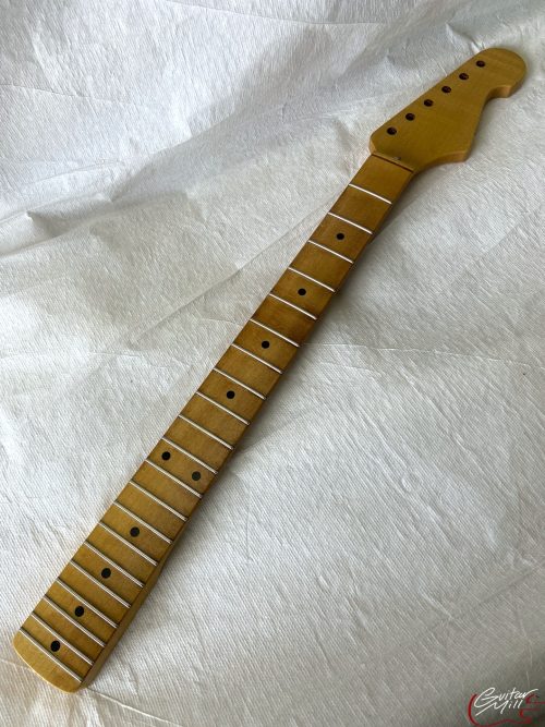 S-Style Replacement Neck / 1 pc. 1/4 Sawn Maple / Chunky C / V.T. Satin / Med Relic (#GIN-3332) - Image 2