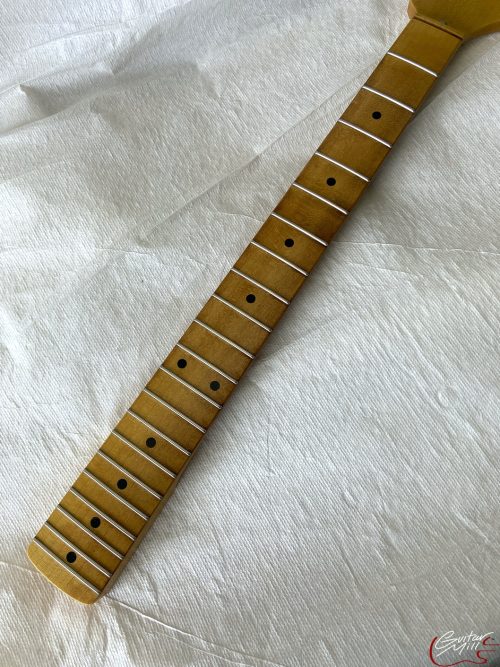 S-Style Replacement Neck / 1 pc. 1/4 Sawn Maple / Chunky C / V.T. Satin / Med Relic (#GIN-3332) - Image 4