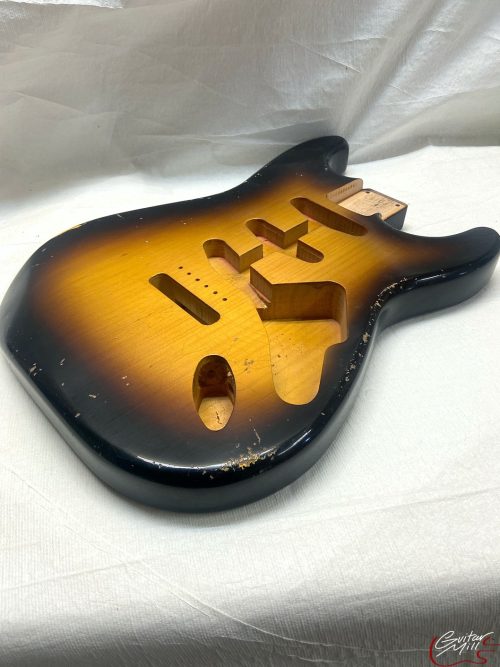 S-Style Body / Ultra Light Pine / 2 lbs. 13 oz. / Nitrocellulose 'Chocolate Burst' / Med. Relic (#GIN-3339) - Image 3