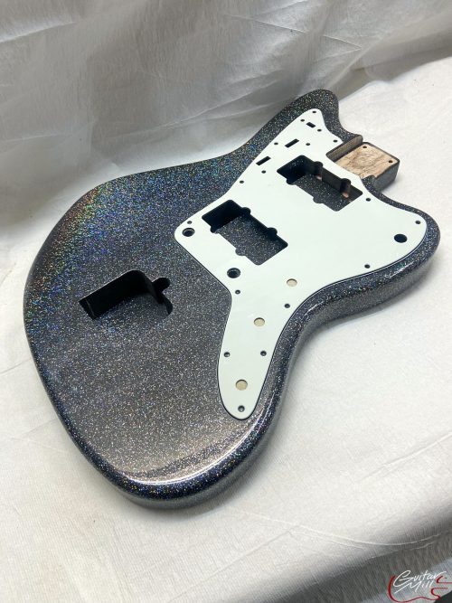 Jazz-Style Body / Swamp Ash / 4 lbs. 9 oz. / Nitrocellulose Holo Flake / Uni-Rout / Light Relic (#GIN-3340) - Image 2