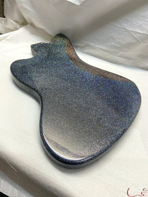 Jazz-Style Body / Swamp Ash / 4 lbs. 9 oz. / Nitrocellulose Holo Flake / Uni-Rout / Light Relic (#GIN-3340) - Image 4