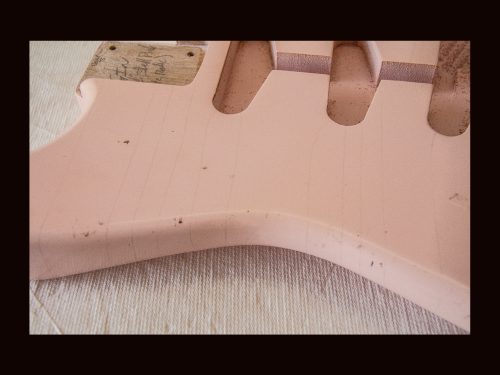 S-Style Body / Ultra Light Alder / 3 lbs. 12 oz. / Nitrocellulose 'Shell Pink' / Light Relic (#GIN-3354) - Image 5