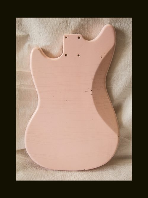 Stang-Style Body / Ultra Light Alder / 3 lbs. 13 oz. / Nitrocellulose "Shell Pink" / Light-Med Relic (#GIN-3344) - Image 3