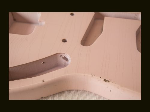 Stang-Style Body / Ultra Light Alder / 3 lbs. 13 oz. / Nitrocellulose "Shell Pink" / Light-Med Relic (#GIN-3344) - Image 4