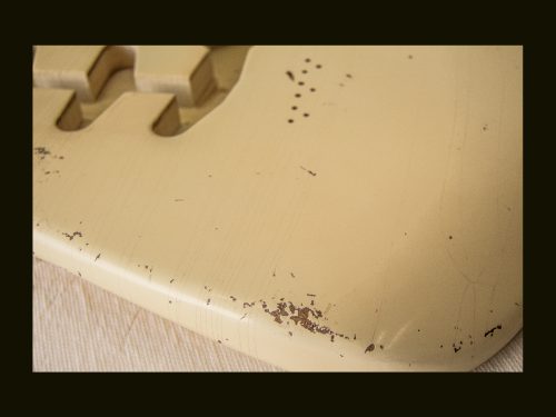 S-Style Body - HT/ Alder / 4 lbs. 2 oz. / Nitrocellulose 'Aged Olympic White' / Med-Hvy. Relic (#GIN-3349) - Image 7