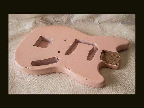 Stang-Style Body / Ultra Light Alder / 3 lbs. 13 oz. / Nitrocellulose "Shell Pink" / Light-Med Relic (#GIN-3344) - Image 5