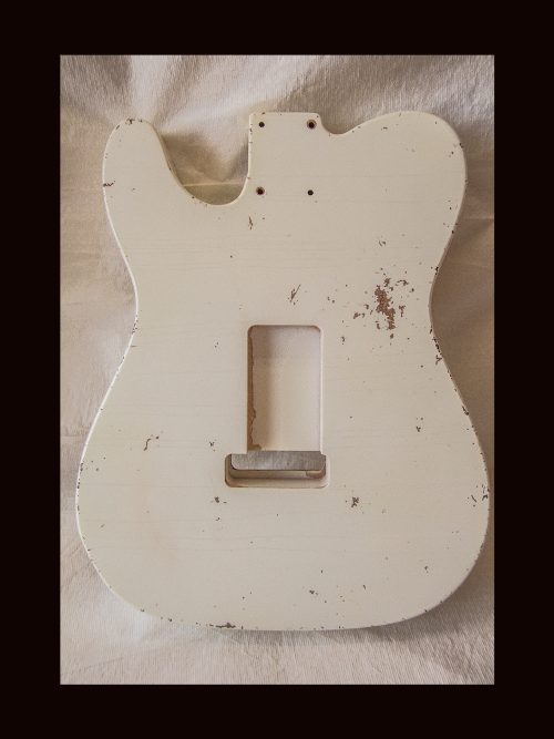 T-Style Body / Alder / 4 lbs. 8 oz. / Nitrocellulose 'Olympic White' / Med. Relic (#GIN-3358) - Image 7
