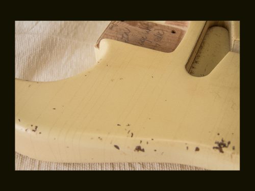 S-Style Body - HT/ Alder / 4 lbs. 2 oz. / Nitrocellulose 'Aged Olympic White' / Med-Hvy. Relic (#GIN-3349) - Image 8