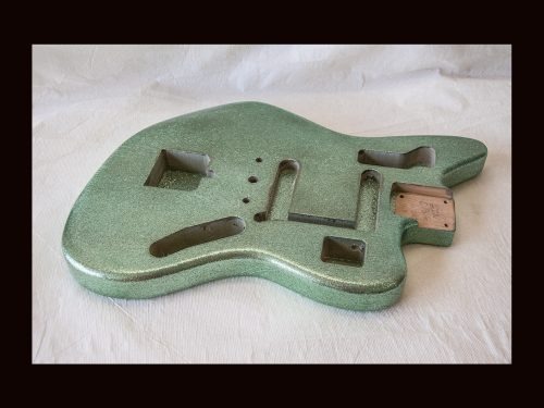 Jag-Style Body / Alder / 4 lbs. 9 oz. / Nitrocellulose "Coke Bottle Green Flake" / Very Light Relic (#GIN-3359) - Image 3