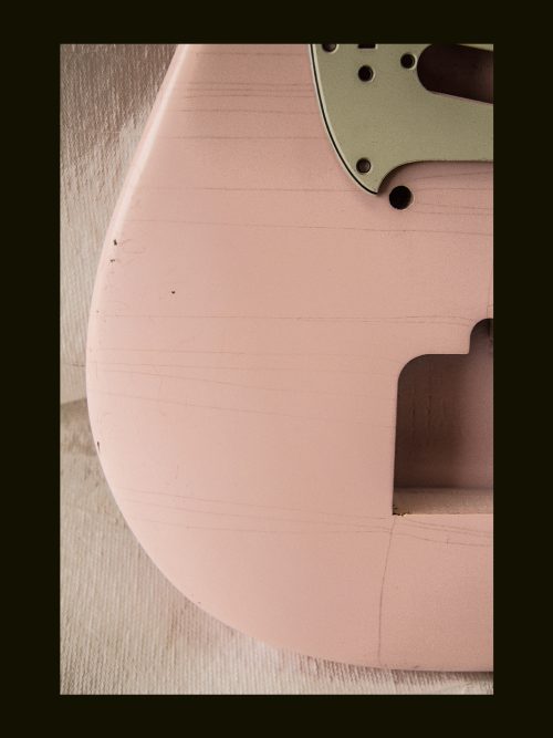 Stang-Style Body / Ultra Light Alder / 3 lbs. 13 oz. / Nitrocellulose "Shell Pink" / Light-Med Relic (#GIN-3344) - Image 7