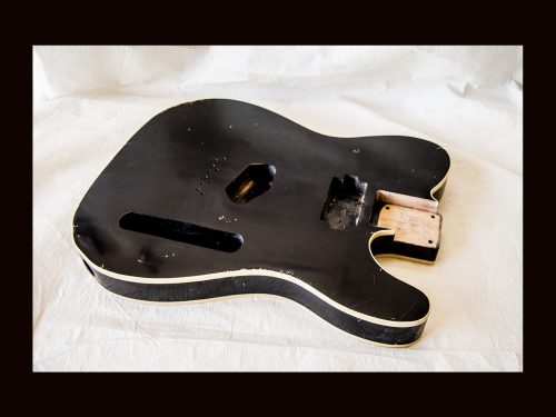 T-Style Body / Alder / 4 lbs. 11 oz. / Nitrocellulose 'Black' / Double Bound/Med. Relic (#GIN-3395) - Image 4
