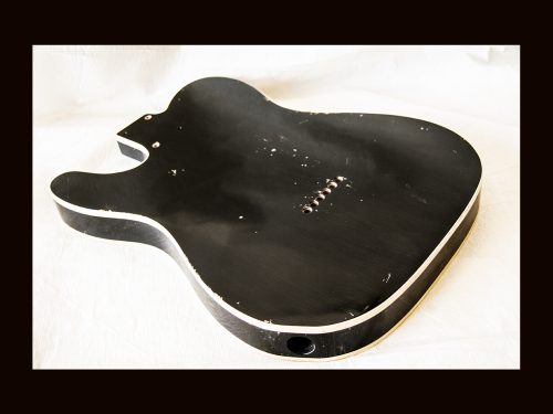 T-Style Body / Alder / 4 lbs. 11 oz. / Nitrocellulose 'Black' / Double Bound/Med. Relic (#GIN-3395) - Image 6
