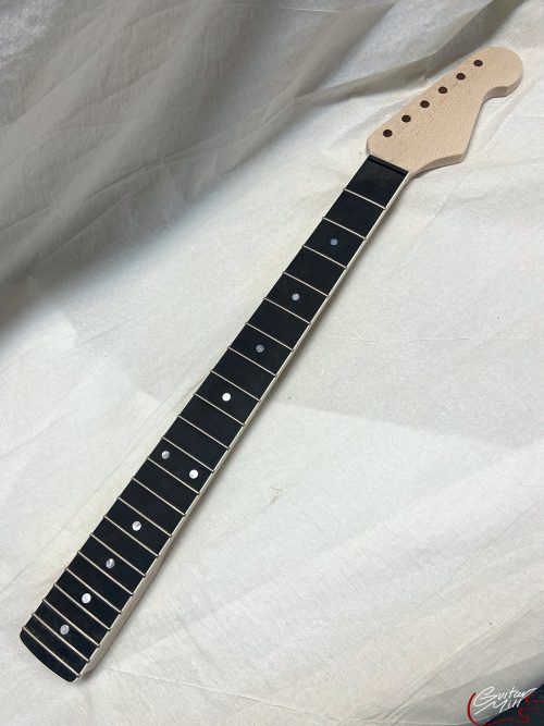 S-Style 22 Fret Replacement Neck / 2 pc. 1/4 Sawn Maple & Ebony / Parchment Binding / Slim C (#GIN-3412) - Image 2