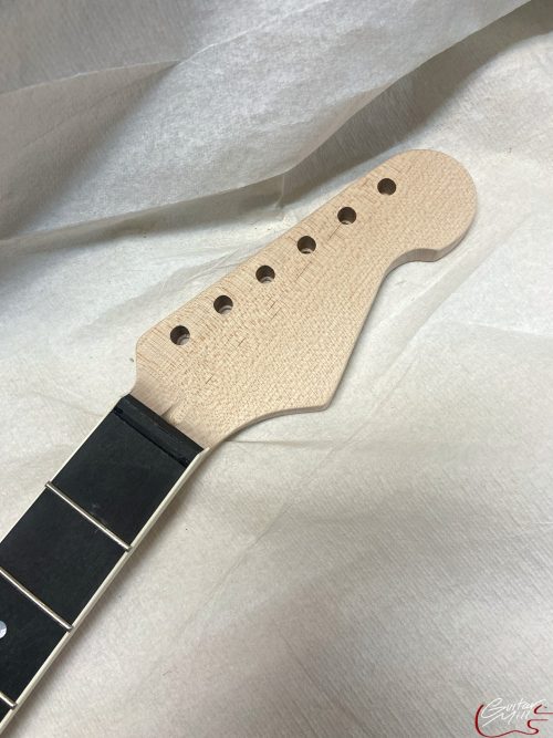 S-Style 22 Fret Replacement Neck / 2 pc. 1/4 Sawn Maple & Ebony / Parchment Binding / Slim C (#GIN-3412)
