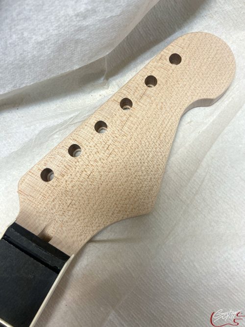 S-Style 22 Fret Replacement Neck / 2 pc. 1/4 Sawn Maple & Ebony / Parchment Binding / Slim C (#GIN-3412) - Image 3