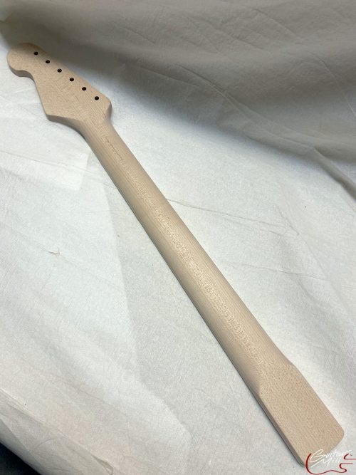 S-Style 22 Fret Replacement Neck / 2 pc. 1/4 Sawn Maple & Ebony / Parchment Binding / Slim C (#GIN-3412) - Image 6