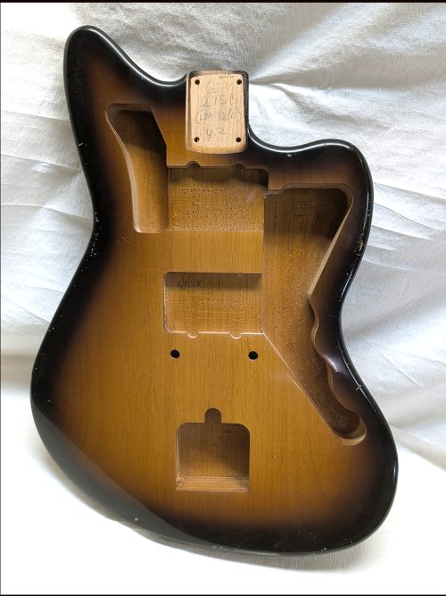 Jazz-Style Body / Alder / 4 lbs. 2 oz. / Nitrocellulose 'Chocolate Burst' / Light Relic (#GIN-3429) - Image 2