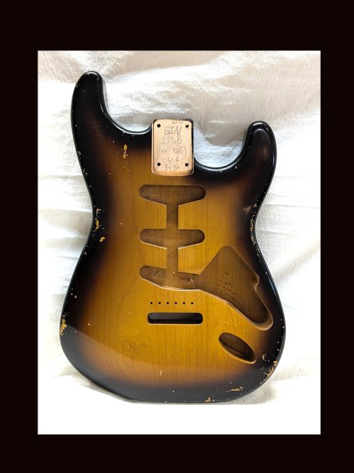 S-Style Body / Alder / 4 lbs. 6 oz. / Nitrocellulose 'Chocolate-Burst' / Med.-Hvy. Relic (#GIN-3430) - Image 2