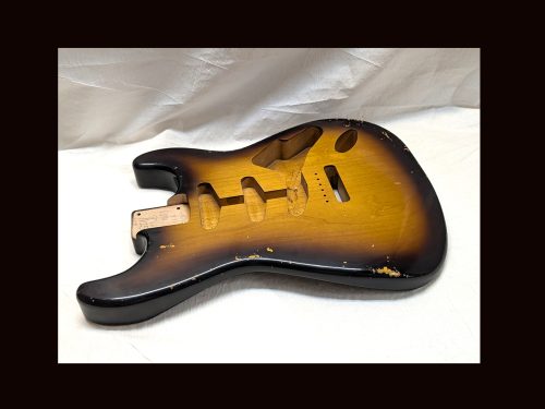 S-Style Body / Alder / 4 lbs. 6 oz. / Nitrocellulose 'Chocolate-Burst' / Med.-Hvy. Relic (#GIN-3430) - Image 4