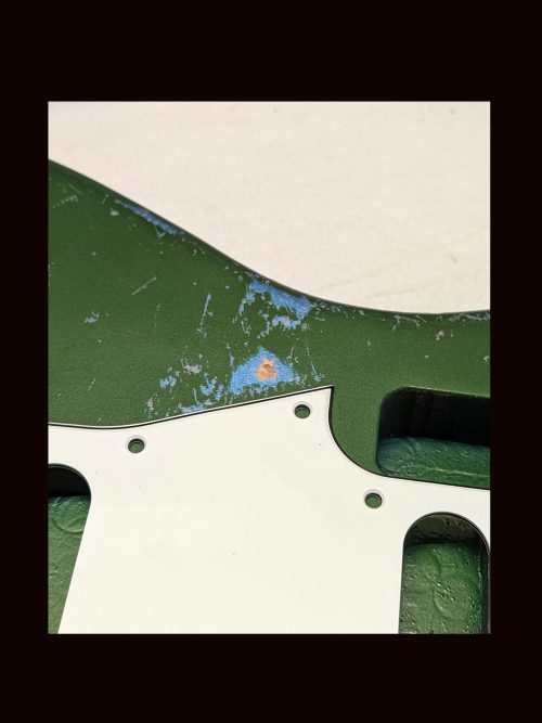 Jag-Style Body / Pine / 3 lbs. 2 oz. / Nitrocellulose "Cadillac Green Over LPB"/ Hvy. Relic (#GIN-3440) - Image 3