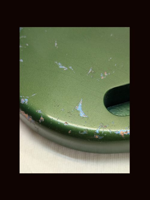 Jag-Style Body / Pine / 3 lbs. 2 oz. / Nitrocellulose "Cadillac Green Over LPB"/ Hvy. Relic (#GIN-3440) - Image 4