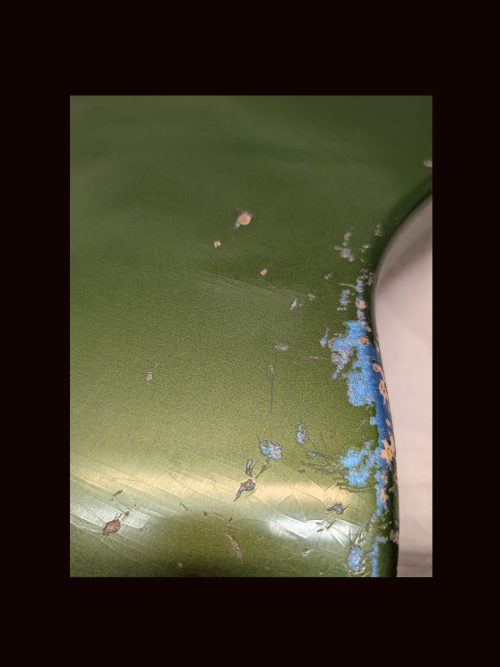 Jag-Style Body / Pine / 3 lbs. 2 oz. / Nitrocellulose "Cadillac Green Over LPB"/ Hvy. Relic (#GIN-3440) - Image 10