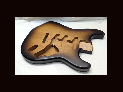 S-Style Body / Alder / 3 lbs. 14 oz. / Nitrocellulose 'Chocolate-Burst' / Light Relic (#GIN-3443) - Image 4