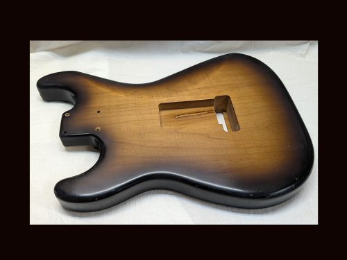 S-Style Body / Alder / 3 lbs. 14 oz. / Nitrocellulose 'Chocolate-Burst' / Light Relic (#GIN-3443) - Image 6