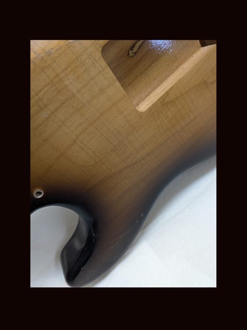 S-Style Body / Alder / 3 lbs. 14 oz. / Nitrocellulose 'Chocolate-Burst' / Light Relic (#GIN-3443) - Image 8