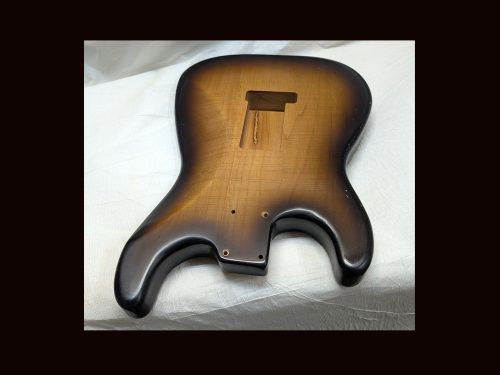 S-Style Body / Alder / 3 lbs. 14 oz. / Nitrocellulose 'Chocolate-Burst' / Light Relic (#GIN-3443) - Image 9