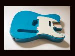 T-Style Body / 1 Piece Light Swamp Ash / 3 lbs. 14 oz. / Nitrocellulose 'Toas Turquoise' / Closet Clean Relic - Oversized neck pocket (#GIN-3434)