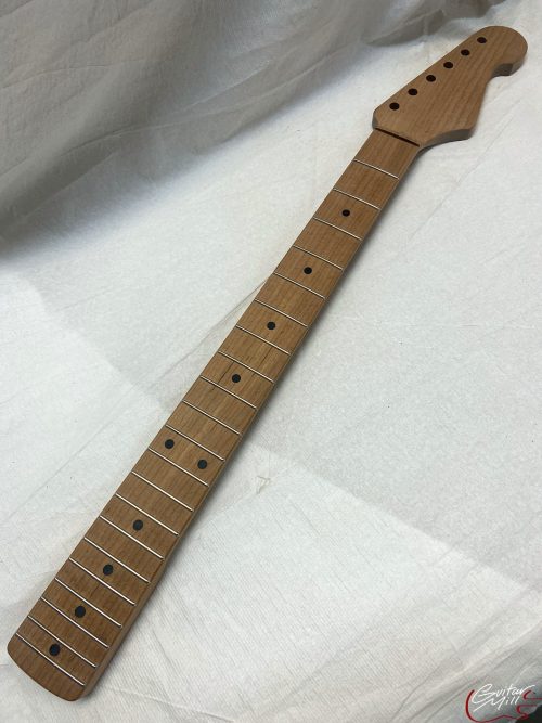 S-Style Replacement Neck / 1 pc. Roasted Lite Bird's Eye Maple / Chunky C (#GIN-3444) - Image 2
