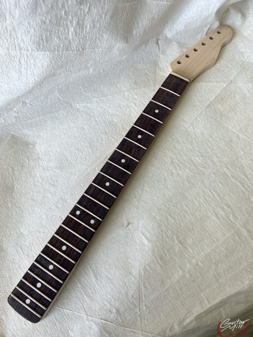 T-Style Replacement Neck / 2 pc. Maple & Indian Rosewood / ROUND HEEL / Chunky C / Compound Radius / Bone Nut (#GIN-3467) - Image 2