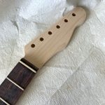 T-Style Replacement Neck / 2 pc. Maple & Indian Rosewood / ROUND HEEL / Chunky C / Compound Radius / Bone Nut (#GIN-3467)