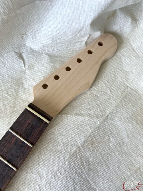 T-Style Replacement Neck / 2 pc. Maple & Indian Rosewood / ROUND HEEL / Chunky C / Compound Radius / Bone Nut (#GIN-3467)