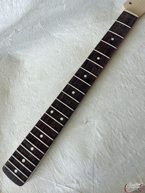 T-Style Replacement Neck / 2 pc. Maple & Indian Rosewood / ROUND HEEL / Chunky C / Compound Radius / Bone Nut (#GIN-3467) - Image 4
