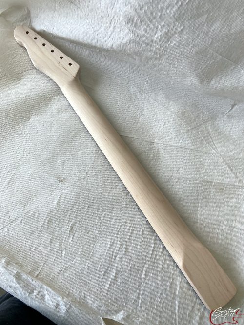 T-Style Replacement Neck / 2 pc. Maple & Indian Rosewood / ROUND HEEL / Chunky C / Compound Radius / Bone Nut (#GIN-3467) - Image 6